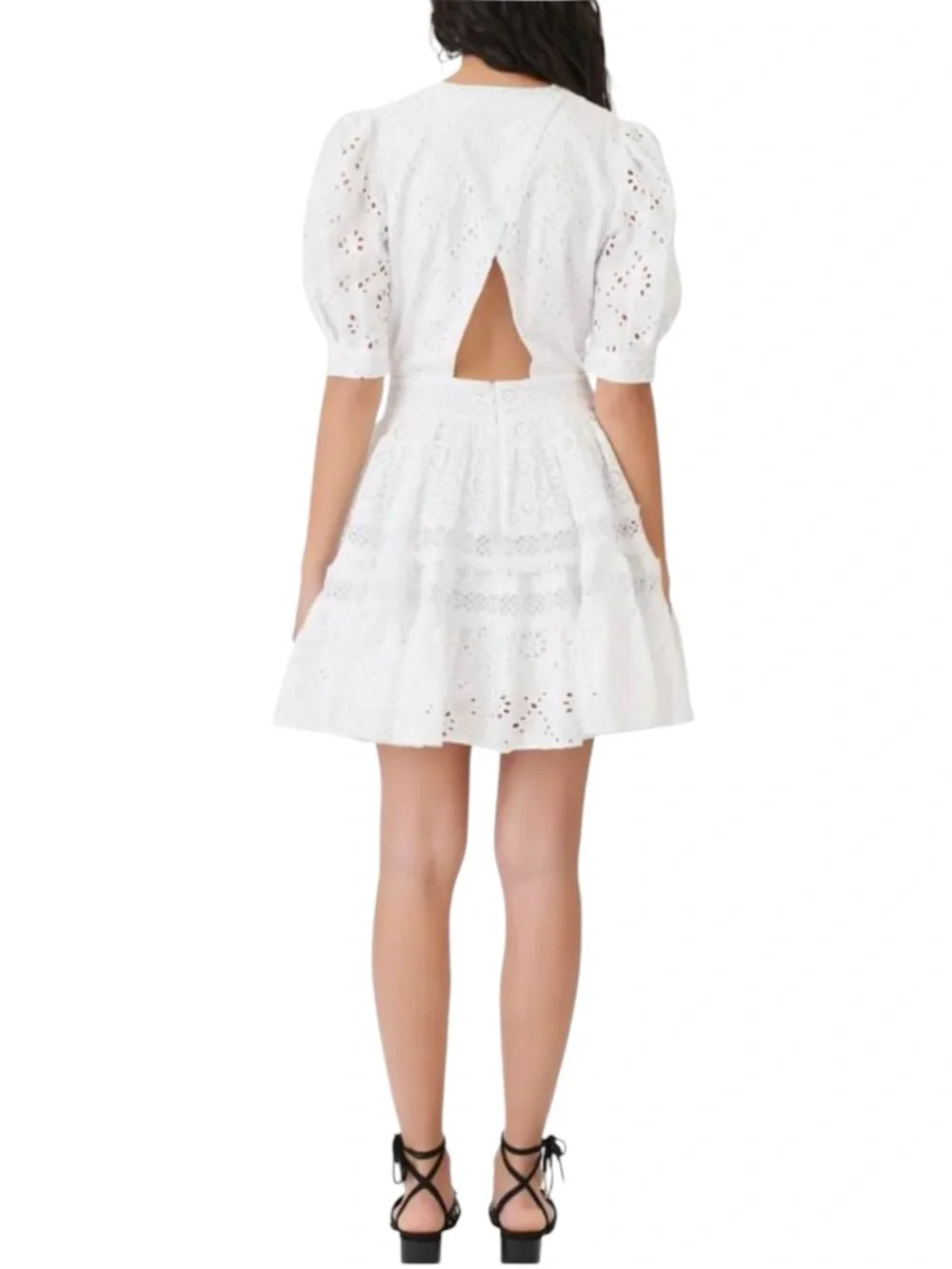 Maje Rayanette Guipure Skater Dress 36 White - Picture 15 of 16